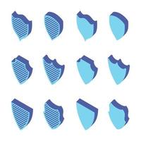illustrazioni vettoriali realistiche scudo blu