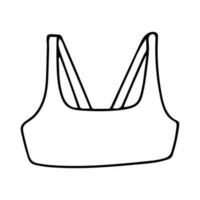 scarabocchio di moderno femmina reggiseno isolato su bianca sfondo. vettore illustrazione di sport superiore. di moda biancheria intima.