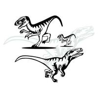 piatto dinosaurus raptor illustrazione vettore
