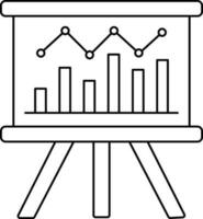 presentazione finanziario grafico tavola icona nel nero magro linea arte. vettore