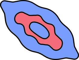 illustrazione di nebulosa piatto icona nel blu e rosso colore. vettore