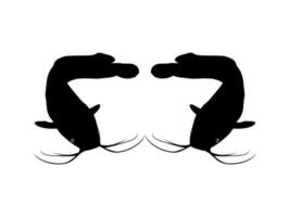 paio di il pesce gatto silhouette per logo genere, arte illustrazione, app, sito web, pittogramma o grafico design elemento. vettore illustrazione