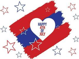 contento 4 ° di luglio Stati Uniti d'America indipendenza giorno patriottico bandiera design vettore