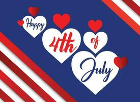 contento 4 ° di luglio Stati Uniti d'America indipendenza giorno patriottico bandiera design vettore