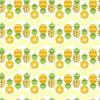 succoso ananas su giallo lineare sfondo. divertimento Stampa. estate illustrazione. vettore. vettore