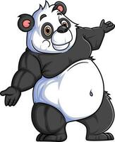 forte panda cartone animato in posa portafortuna personaggio vettore