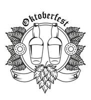 Manifesto del festival celebrazione Oktoberfest con bottiglie di birra vettore