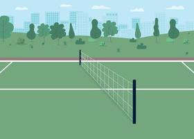 illustrazione di vettore di colore piatto campo da tennis