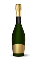 icona di bottiglia verde champagne 3d realistica vettore