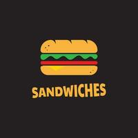 Sandwich logo modello con vettore concetto