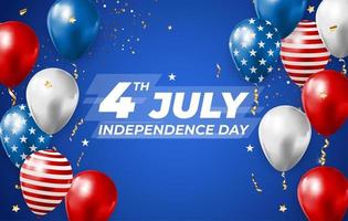 4 luglio, giorno dell'indipendenza in background usa. può essere utilizzato come banner o poster. vettore