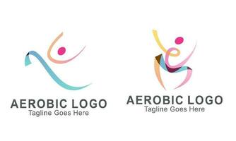 creativo fitness e benessere linea stile logo design vettore