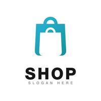 shopping Borsa logo icona design vettore