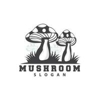 fungo logo, retrò minimalista disegno, cibo vettore, fungo pianta, icona illustrazione simbolo vettore