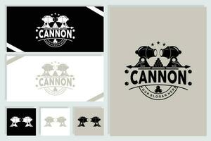 cannone logo, elegante semplice design retrò Vintage ▾ stile, guerra artiglieria vettore, illustrazione simbolo icona vettore