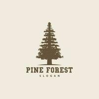 pino albero logo, lussuoso elegante semplice disegno, abete albero vettore astratto, foresta icona illustrazione pino Prodotto marca