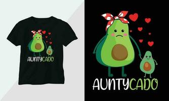 divertente avocado maglietta design concetto abbigliamento design cartone animato tipografia vettore