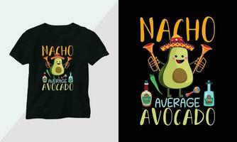 divertente avocado maglietta design concetto abbigliamento design cartone animato tipografia vettore