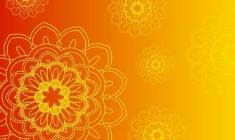 fiore mandala su arancia sfondo floreale illustrazione. vettore