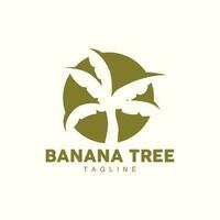 Banana albero logo, frutta albero pianta vettore, silhouette disegno, modello illustrazione vettore