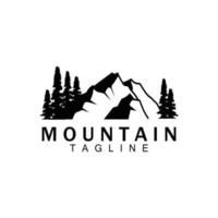 montagna logo, semplice silhouette disegno, natura paesaggio vettore icona, illustrazione modello