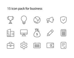 attività commerciale linea icone collezione con magro schema icone pacchetto. vettore illustrazione.