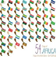 impostato di 54 bandiere di Africa. mano raccolta il nazionale bandiere di 54 paesi di Africa. icona impostato vettore illustrazione.