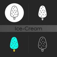 gelato alla vaniglia con spruzza icona tema scuro vettore