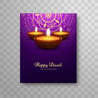 Design moderno bellissimo opuscolo colorato di diwali vettore