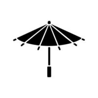 icona del glifo con ombrello coreano nero vettore