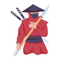 di moda samurai ninja vettore