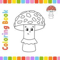 colorazione libro per bambini. allegro carattere. carino cartone animato stile. fantasia pagina per bambini. nero contorno silhouette. isolato su bianca sfondo. vettore illustrazione.