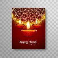 Design moderno bellissimo opuscolo colorato di diwali vettore