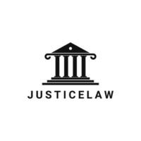 giustizia legge edificio elegante logo design vettore