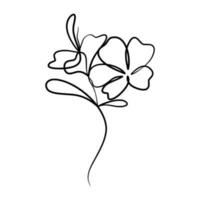 continuo uno linea arte disegno di bellezza champa fiore vettore