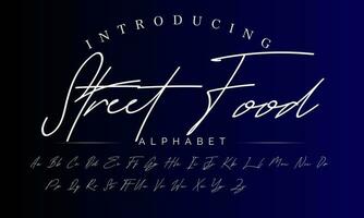 firma font calligrafia logotipo copione spazzola font genere font lettering manoscritto vettore