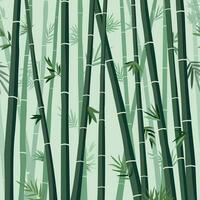 vettore senza soluzione di continuità orizzontale sfondo con verde bambù steli e le foglie. bambù alberi parete