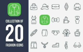 collezione di 20 moda icone vettore