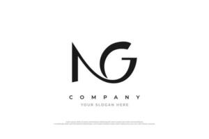 elegante iniziale lettera ng logo design vettore