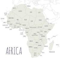 politico Africa carta geografica vettore illustrazione isolato nel bianca sfondo. modificabile e chiaramente etichettato strati.