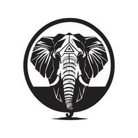 elefante logo vettore silhouette