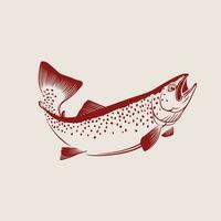 vettore illustrazione logo trota pesce