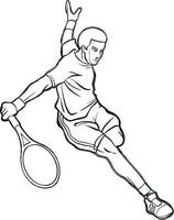 tennis giocatore azione sport clipart vettore