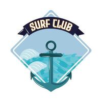 ancoraggio del club di surf vettore