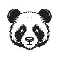 panda, Vintage ▾ logo linea arte concetto nero e bianca colore, mano disegnato illustrazione vettore