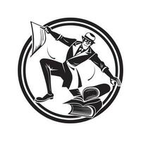 acrobatico ubriaco, Vintage ▾ logo linea arte concetto nero e bianca colore, mano disegnato illustrazione vettore