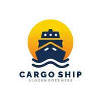 carico nave logo design vettore illustrazione