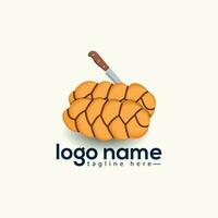 challah pane delizioso logo e illustrazione vettore pane logo design modello. alta qualità elementi con clip arte e vettore nero colore logo design e illustrazione.