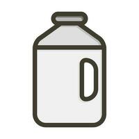 latte bottiglia vettore di spessore linea pieno colori icona design