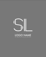 sl iniziale minimalista moderno astratto logo vettore